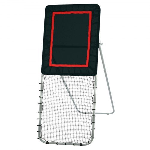Folding Lacrosse Rebounder for Backyard, 3x8 Ft Volleyball Bounce Back Net, Pitchback Throwback Baseball Softball Return Training Screen, Adjustable Angle Shooting Practice Training Wall, Black