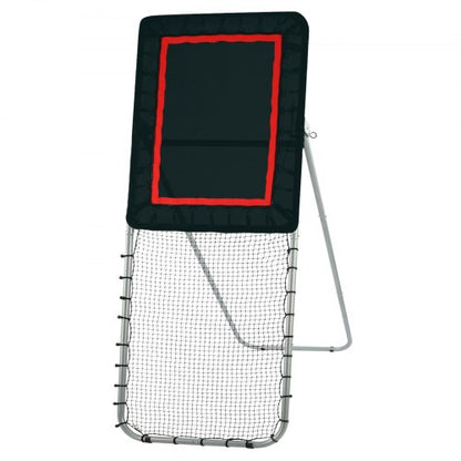 Folding Lacrosse Rebounder for Backyard, 3x8 Ft Volleyball Bounce Back Net, Pitchback Throwback Baseball Softball Return Training Screen, Adjustable Angle Shooting Practice Training Wall, Black