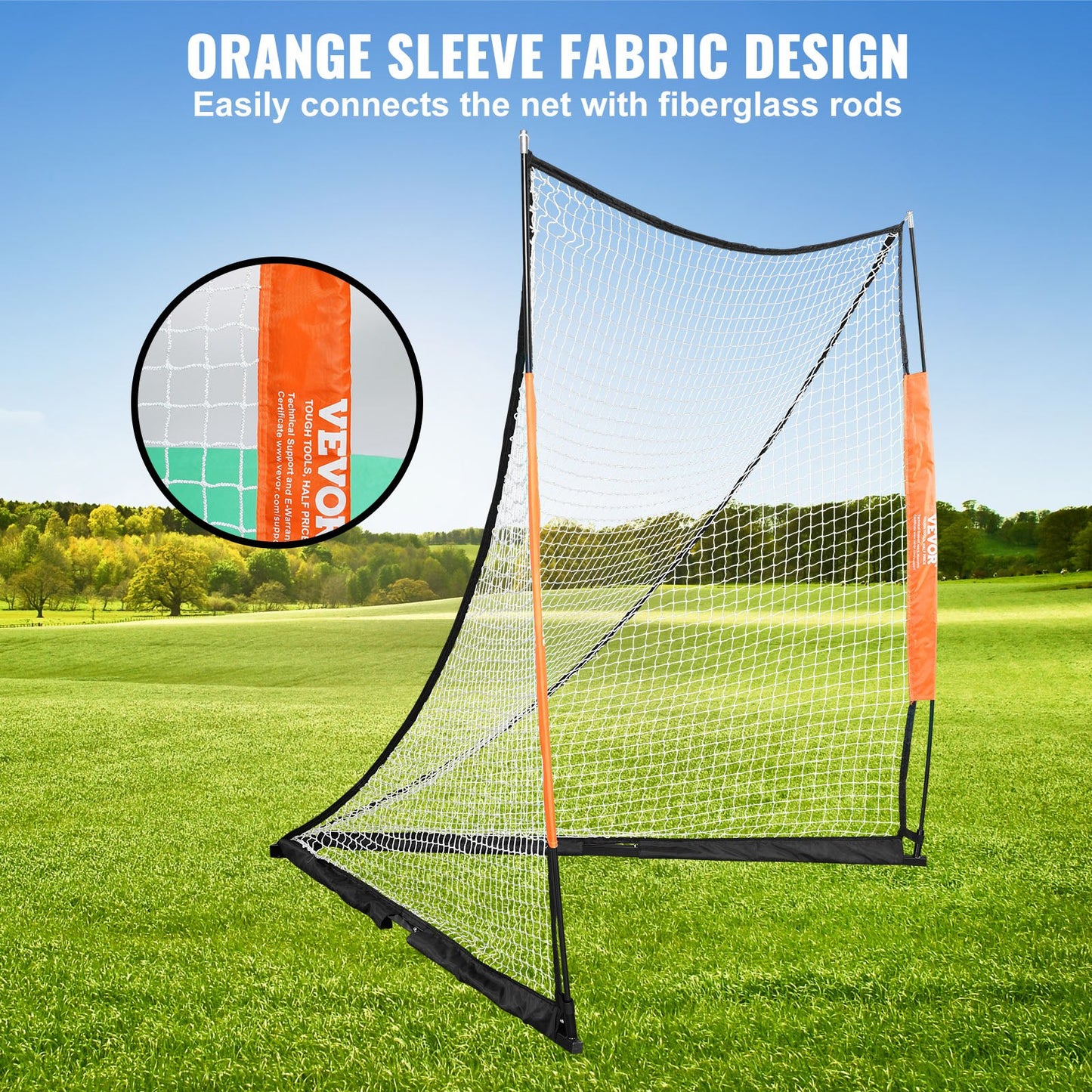 Lacrosse Goal, 6' x 6' Lacrosse Net, Portable Lacrosse Goal with Carry Bag, Fiberglass Rod Backyard Lacrosse Training Equipment, Easy Setup Collegiate Goal, Perfect for Youth Adult Training