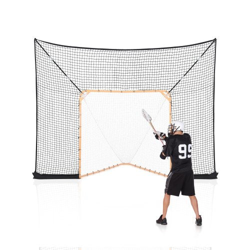 Hockey and Lacrosse Goal Backstop, 12x9 ft Lacrosse Net with Extended Coverage, Quick Easy Setup Complete Accessories Training Net, Backyard Lacrosse Equipment, for Youth Adult (NET ONLY)
