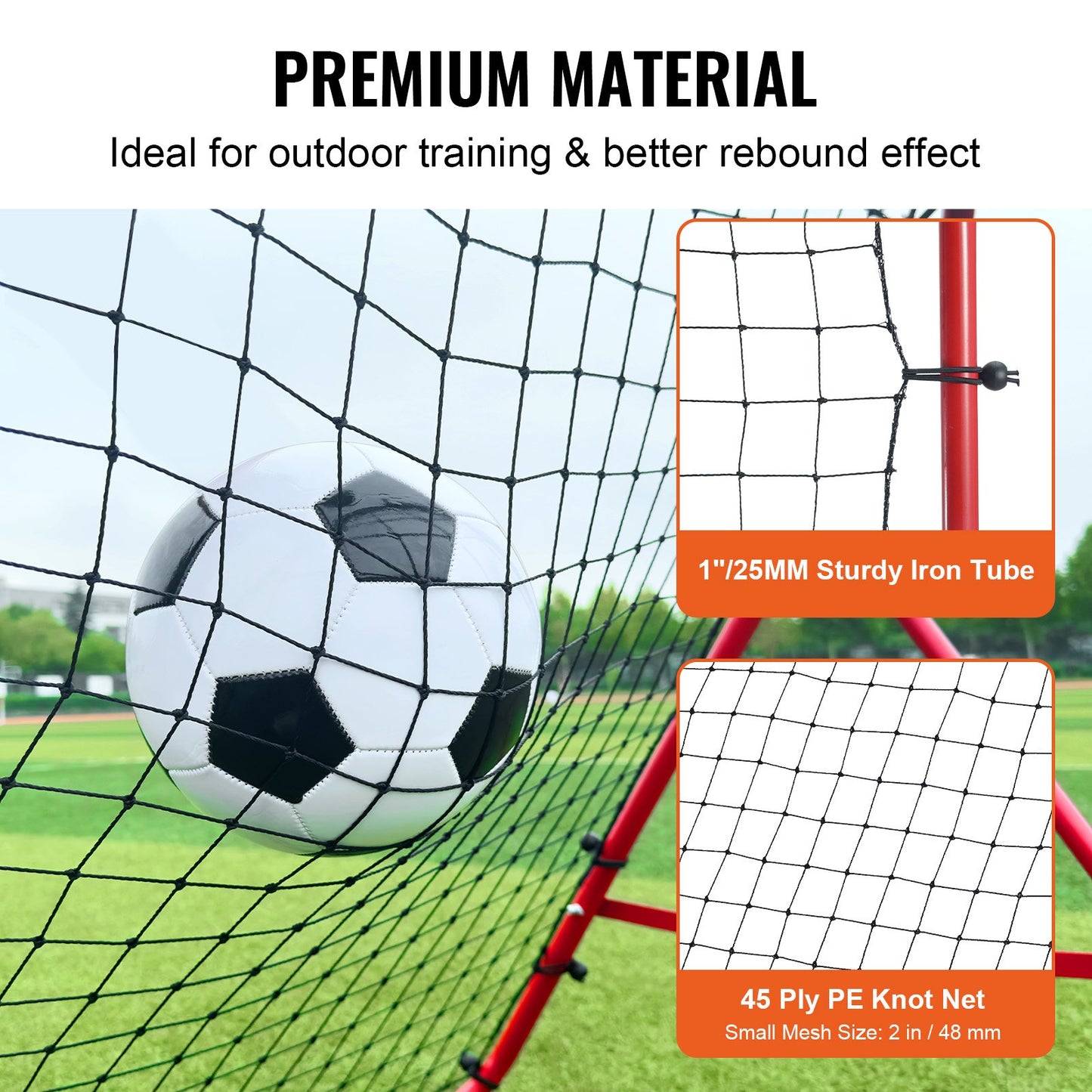 Soccer Rebounder Rebound Net, Kick-Back 99.1x99.1 cm, Portable Football Training Gifts, Fully Goal Net, Aids & Equipment for Kids Teens & All Ages, Easy Set Up & Perfect Storage