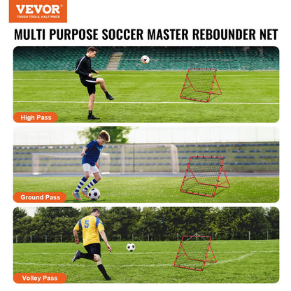 Soccer Rebounder Rebound Net, Kick-Back 99.1x99.1 cm, Portable Football Training Gifts, Fully Goal Net, Aids & Equipment for Kids Teens & All Ages, Easy Set Up & Perfect Storage