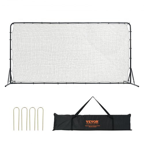 Soccer Rebounder Net, 12x6FT Iron Soccer Training Equipment, Sports Football Training Gift with Portable Bag, Volleyball Rebounder Wall Perfect for Backyard Practicing, Solo Training, Passing