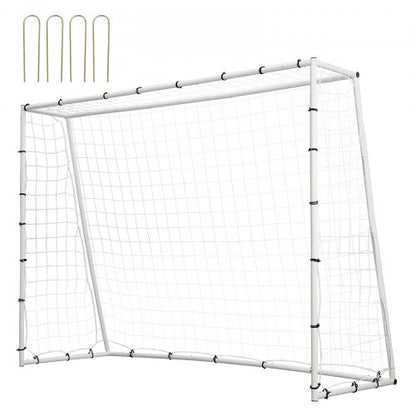Soccer Rebound Trainer, 8x6FT Iron Soccer Training Equipment, Sports Football Rebounder Wall with Double-Sided Rebounding Net & Goal, Perfect for Backyard Practicing, Solo Training, Passing