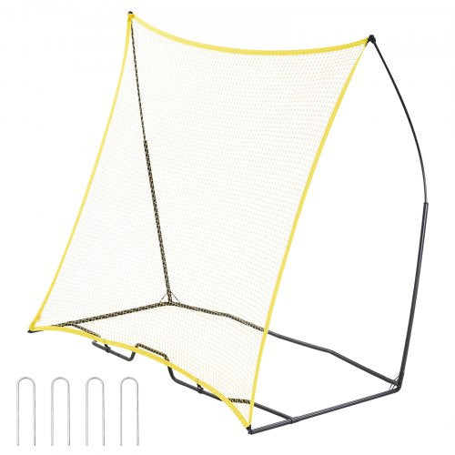 Soccer Rebounder, Portable Soccer Trainer, 7x7FT Iron & Polyester Soccer Practice Equipment, Sports Football Rebounder Wall with Portable Bag, Perfect for Team Solo Training, Passing, Volley