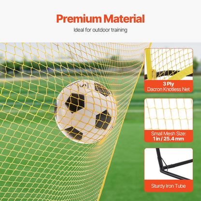 Soccer Rebounder, Portable Soccer Trainer, 7x7FT Iron & Polyester Soccer Practice Equipment, Sports Football Rebounder Wall with Portable Bag, Perfect for Team Solo Training, Passing, Volley