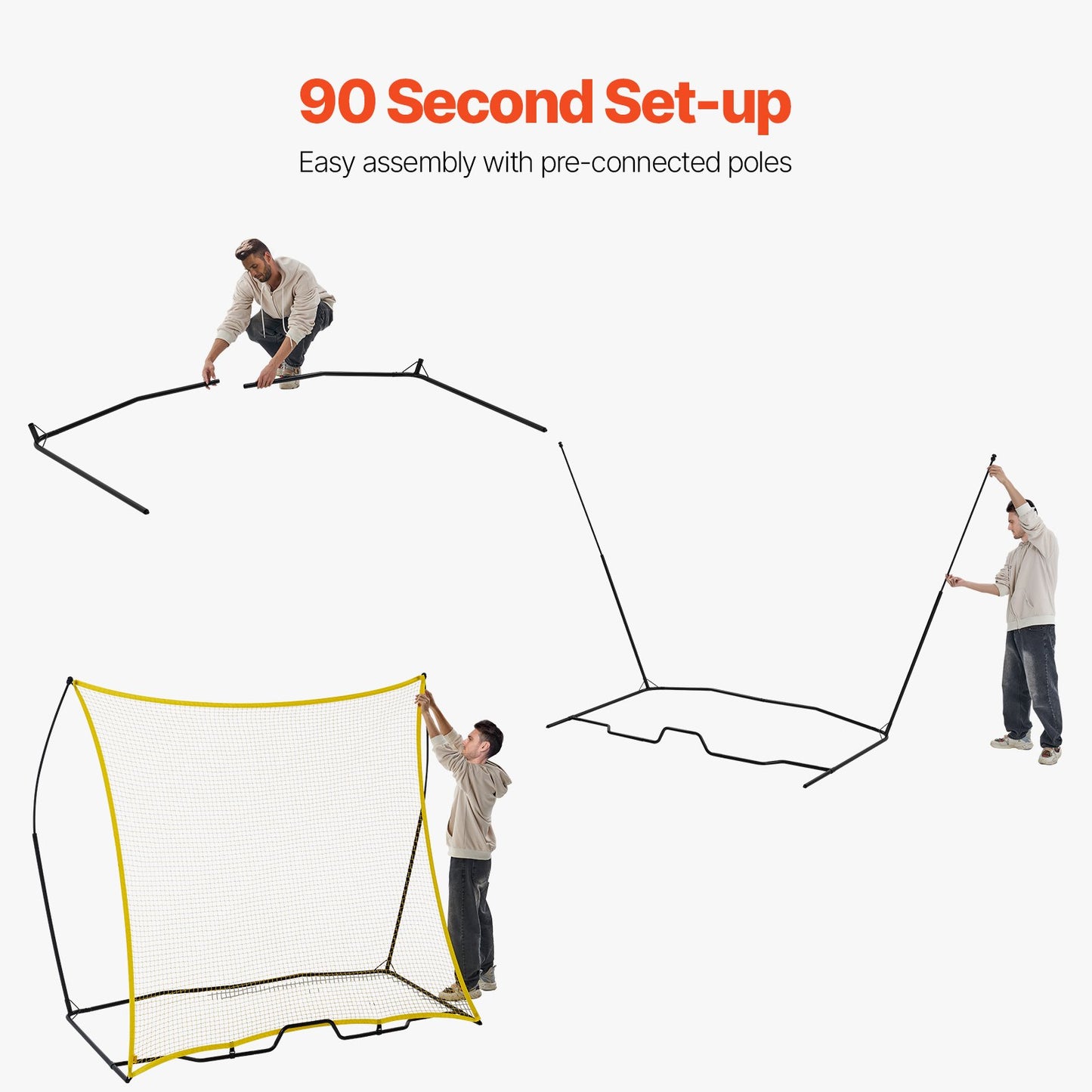 Soccer Rebounder, Portable Soccer Trainer, 7x7FT Iron & Polyester Soccer Practice Equipment, Sports Football Rebounder Wall with Portable Bag, Perfect for Team Solo Training, Passing, Volley
