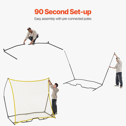 Soccer Rebounder, Portable Soccer Trainer, 7x7FT Iron & Polyester Soccer Practice Equipment, Sports Football Rebounder Wall with Portable Bag, Perfect for Team Solo Training, Passing, Volley