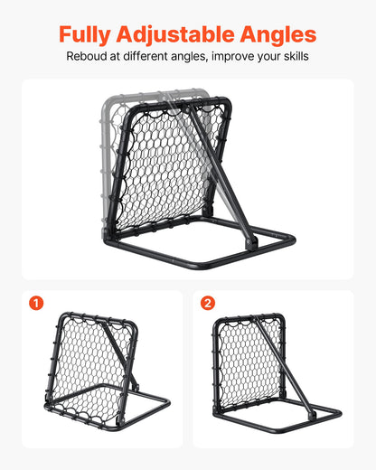 Soccer Rebounder Rebound Net, Kick-Back 34"x34", Portable Football Training Gifts, Fully Adjustable Angles Goal Net, Aids & Equipment for Kids Teens & All Ages, Easy Set Up & Perfect Storage