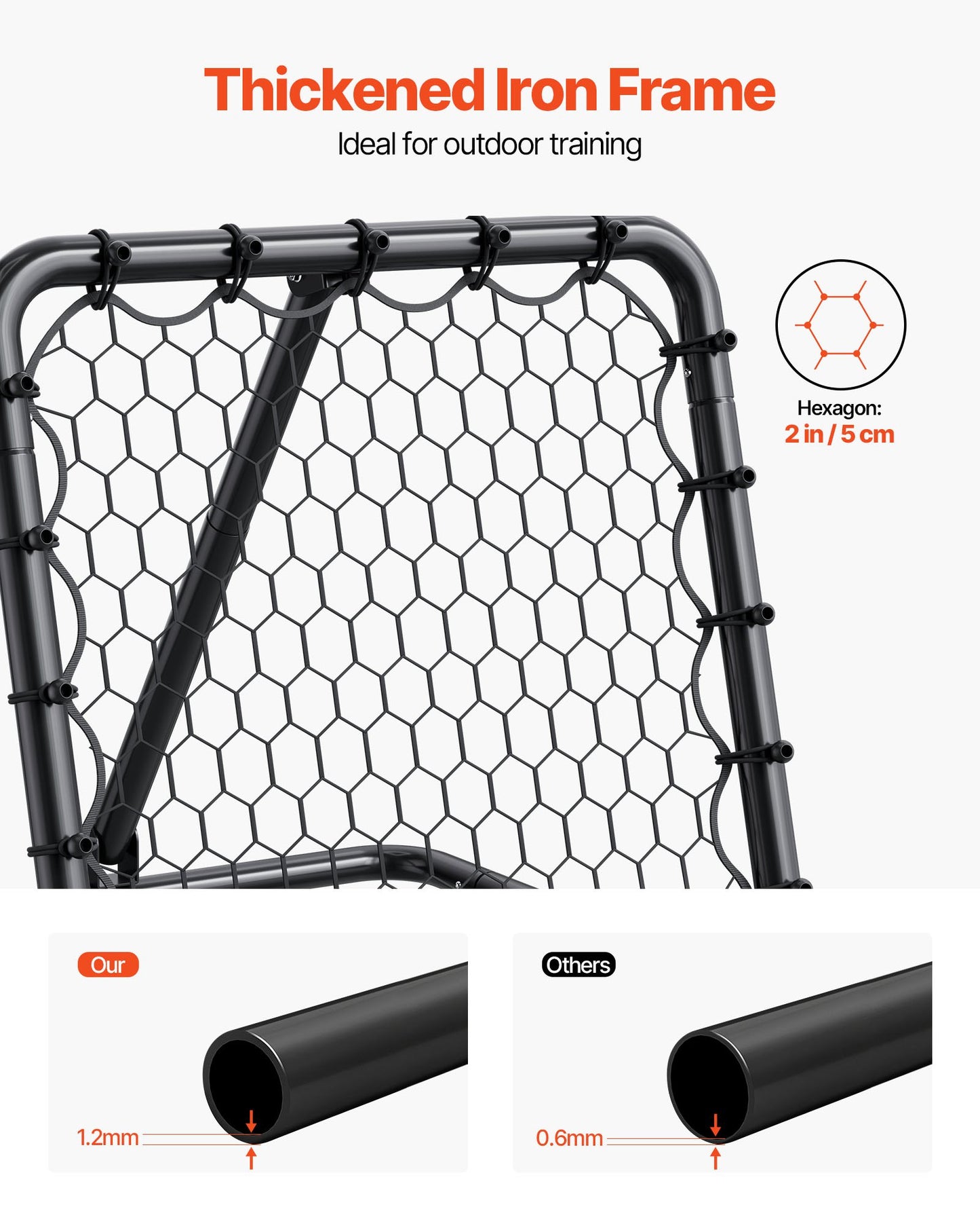 Soccer Rebounder Rebound Net, Kick-Back 34"x34", Portable Football Training Gifts, Fully Adjustable Angles Goal Net, Aids & Equipment for Kids Teens & All Ages, Easy Set Up & Perfect Storage