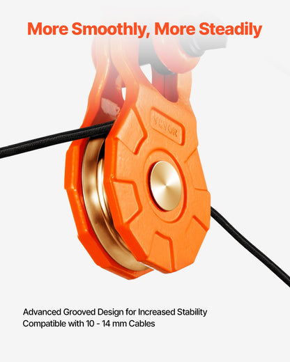 30 T Snatch Block for Winch Recovery, 66,000 lbs Break Strength Pulley System with 0.4" - 0.55" Rope, Heavy Duty Offroad Recovery Accessory for Towing & Recovery on Truck, Tractor, ATV & UTV