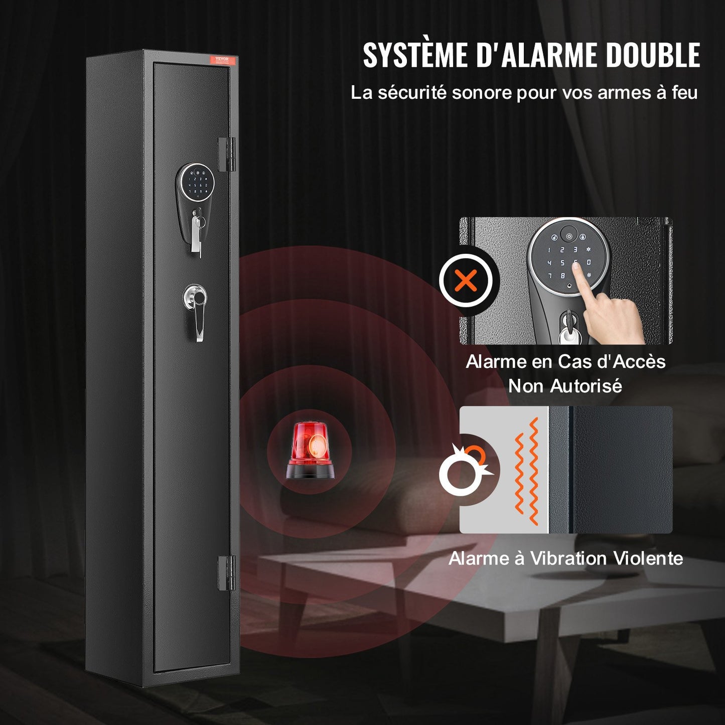 2 Rifles Gun Safe, Rifle Safe with Lock & Digital Keypad, Quick Access Gun Storage Cabinet with Removable Shelf, Pistol Rack, Rifle Cabinet for Home Rifle and Pistols