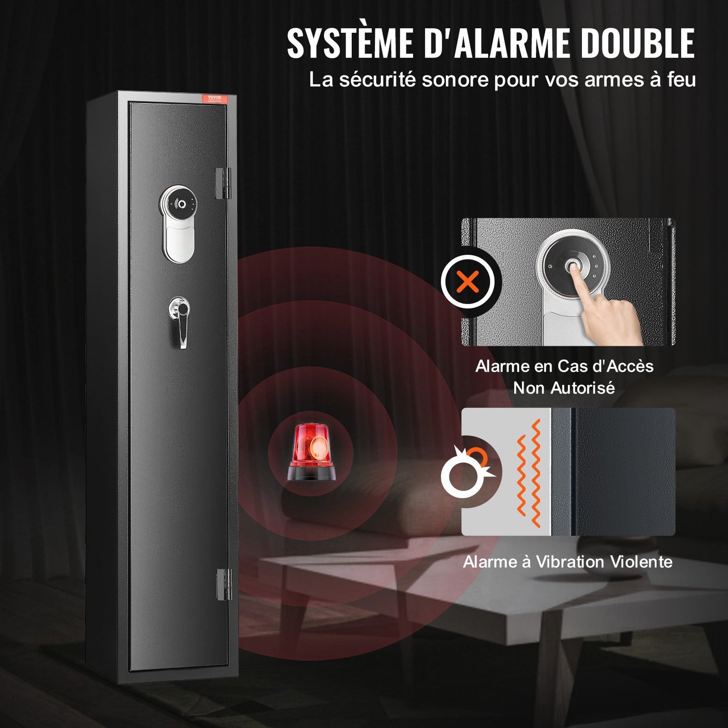 5 Rifles Gun Safe, Rifle Safe with Fingerprint Lock, Quick Access Gun Storage Cabinet for Shotguns with Removable Shelf, Pistol Rack, Ammo Storage Box for Home Long Gun and Pistols