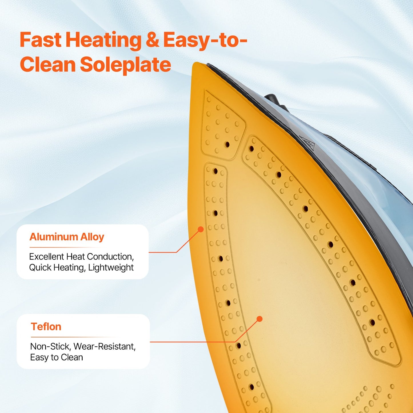 Ångstrykjärn, 1600W klädstrykjärn, aluminiumlegering + PTFE-stryksula, automatisk avstängning, självrengörande, fyra temperaturinställningar, snabb uppvärmning, droppfri, klädstrykjärn för hemmastrykning