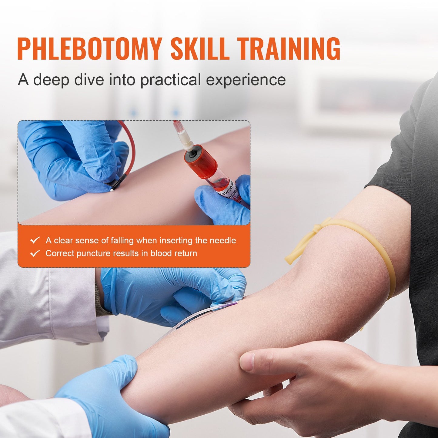 Phlebotomy Practice Kit, IV Venipuncture Intravenous Training Kit, High Simulation IV Practice Arm Kit with Carrying Bag, Practice and Perfect IV Skills, for Students Nurses and Professionals