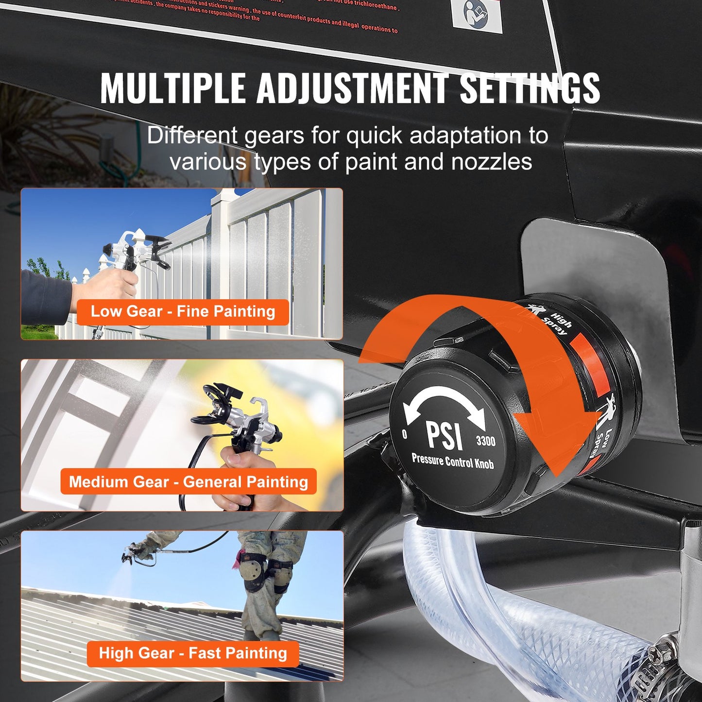 Stand Airless Paint Sprayer, 950W 3000PSI High Efficiency Electric Airless Sprayer, Fine And Even Painting Effect, Handheld Paint Sprayers for Home Interior and Exterior Furniture and Fences