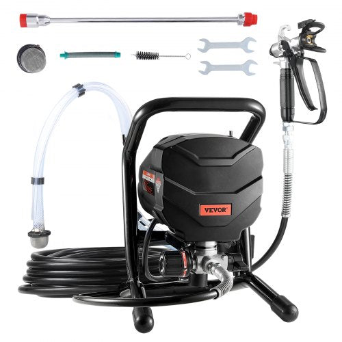 Stand Airless Paint Sprayer, 650W High Efficiency Airless Sprayer, 3000PSI Electric Paint Sprayer Machine Extension Rod and Cleaning Kits for Interior and Exterior Furniture/Fence/Home/House