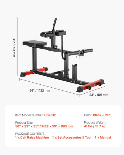 Seated Calf Machine, 440 LBS Capacity Calf Raise Machine, Seated Calf Raise Leg Exercise Home Gym, Calf Workout Training Equipment, Lower Body Specialty Machine, Fit 1/2 inch Weight Plates