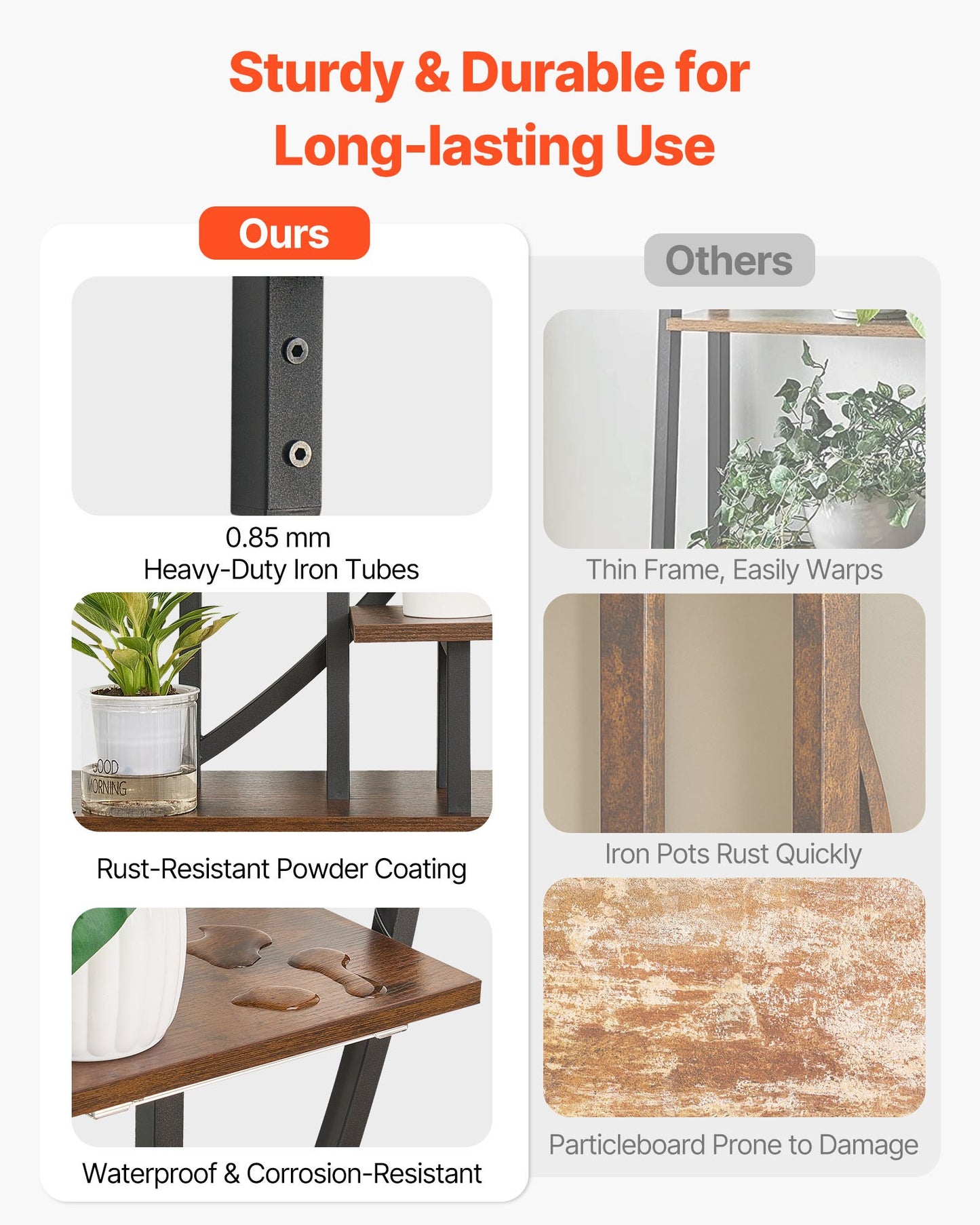 Växtställ för inomhusbruk med odlingslampor, 166,5 cm högt, 7-våningars upplyst växthylla, 2-pack metallhörnhållare för växter, 3 timers och 10 ljusstyrkor, halvmåneformat blomställ för vardagsrum