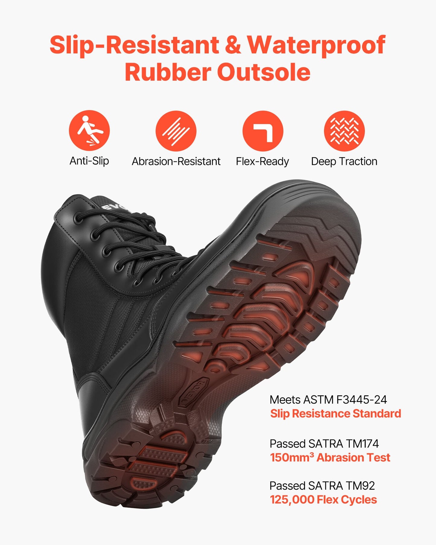 Men's Military Tactical Boots, 203 mm Combat Hiking Work Boots, Lightweight & Breathable Side Zipper Mens Motorcycle Interceptor Trooper Boot, for Outdoor Security Mountaineering, UK Size 9