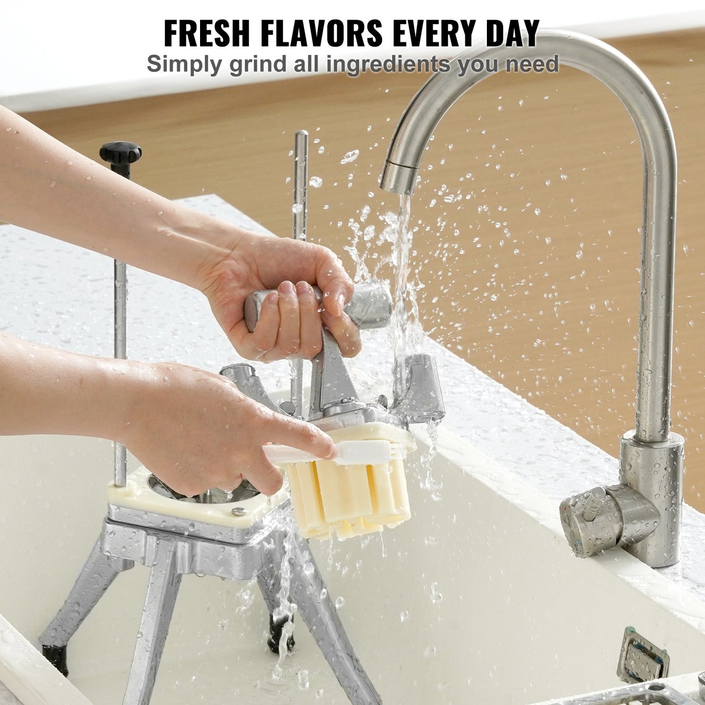 Kommersiell grönsaks- och frukthackare 1/4" blad Kraftig professionell matskärare Kattex pommes frites-skärare Lökskärare Rostfritt stål för tomat, paprika, potatis och champinjoner