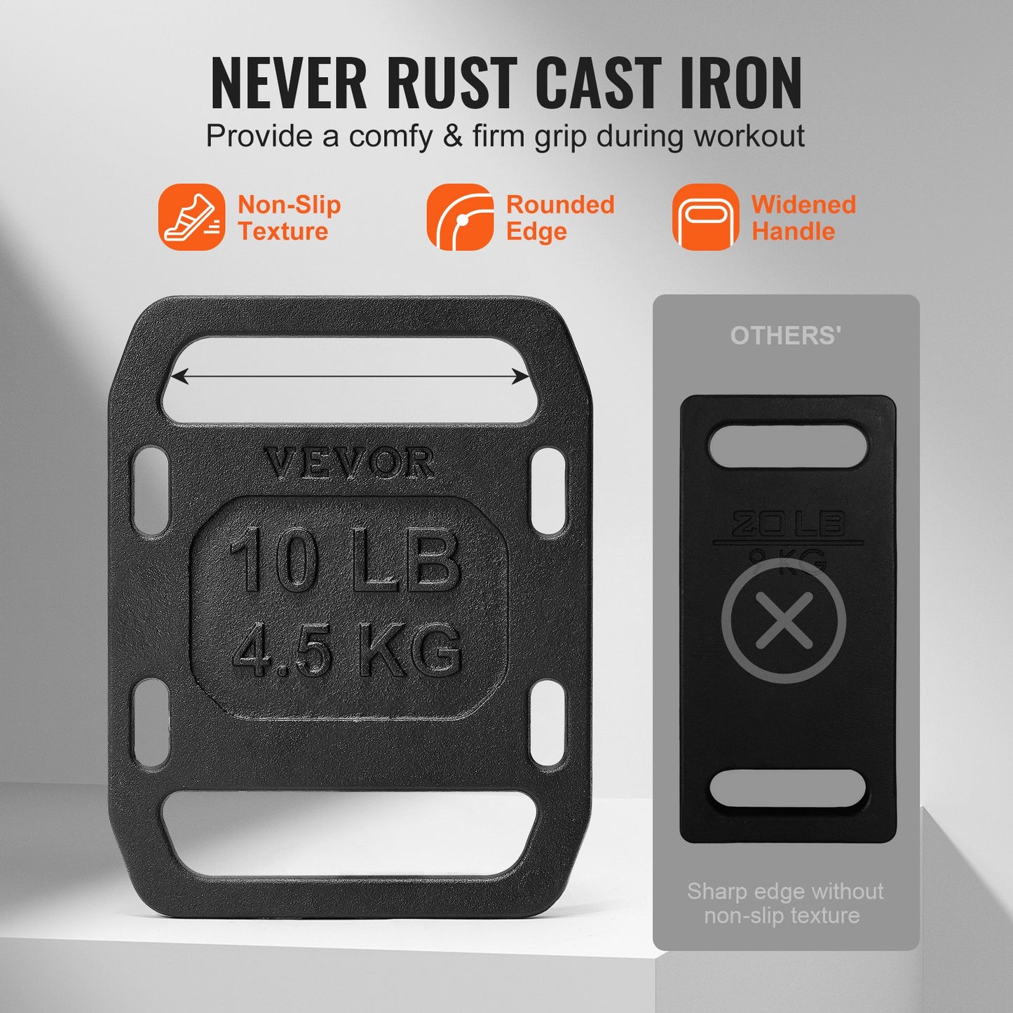 Gjutjärnsvikter för ruck, 10 lb par ruckplatta, viktade vikter för rucking, justerbar ruckplatta med remmar, för rucking, gungor, knäböj, styrketräning, tyngdlyftning, fitnessträning