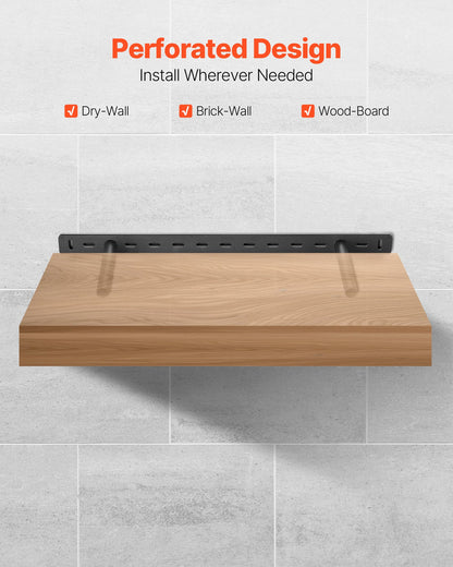 Flytande hyllkonsoler 2 st, 150 lbs/68 kg viktkapacitet, 22x6,2x1,5 tum / 558,4x157,4x38,1 mm, Robust stöd för dolda hyllkonsoler, Väggmontering Osynlig flytande hyllkonsol