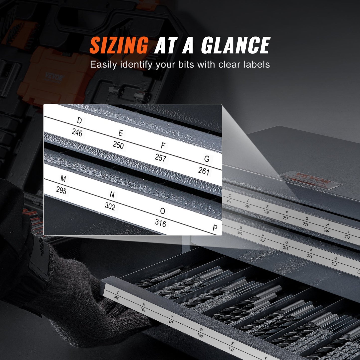 Drill Bit Dispenser Cabinet, Three-Drawer Drill Bit Organizer Cabinet for A to Z, Steel Drill Dispenser Organizer Cabinet with Labels, Stackable Drill Dispenser for Drill Bit Storage