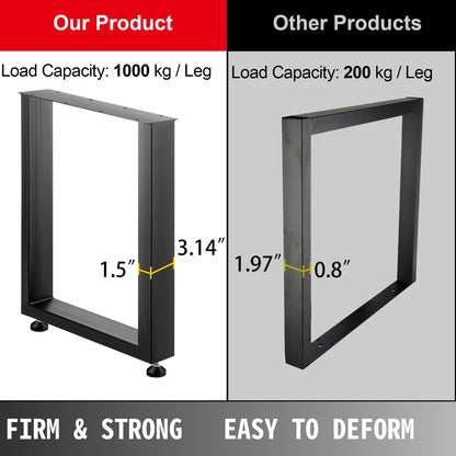 Black Metal Table Legs Set of 2 Steel Table Legs 28x23 Inch Dining Table Legs Office Table Legs Computer Desk Legs Steel Bench Legs Country Style Table Legs DIY Furniture Legs