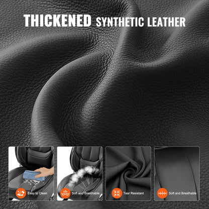 Seat Covers, Universal Car Seat Covers Full Set Seats, Front and Rear Seat, 13pcs Faux Leather Seat Cover, Full Enclosed Design, Detachable Headrest and Airbag Compatible, for Most Car SUV Truck