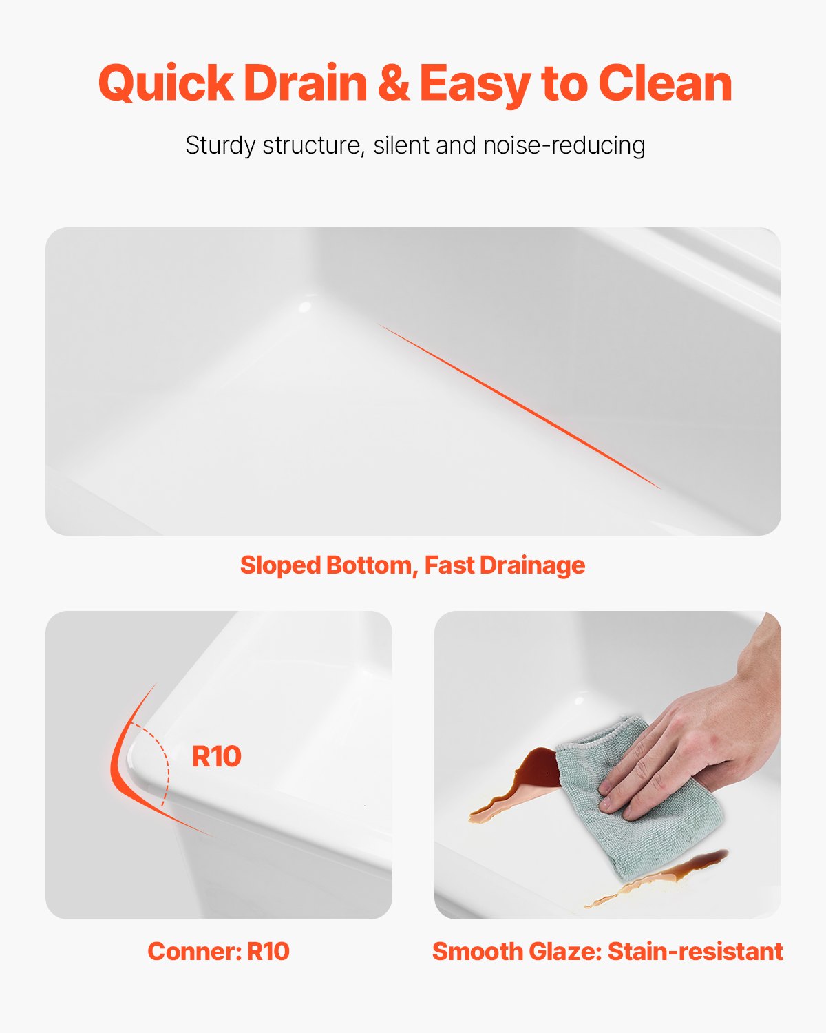 84cm Farmhouse Sink, White Sink Workstation, Fireclay Undermount Basins, Drop-In Single Bowl Basin with Multiple Accessories, Large Capacity Household Dishwasher Sinks for Kitchen