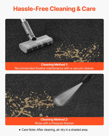 Matta för ytterdörren, 1524 x 914 mm kommersiell golvmatta för inomhus och utomhusbruk, snygg randig industrimatta med PVC-baksida, kraftig tvättbar entrématta för hall, balkong, garage, grå