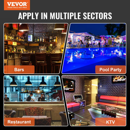 LED-belyst spritflaskdisplay, 2 nivåer 72 tums kommersiell upplyst barhylla för hemmabruk, 2 stegs whiskyställ, akryldryckhyllor med RF-fjärrkontroll och appkontroll och flerfärgad belysning