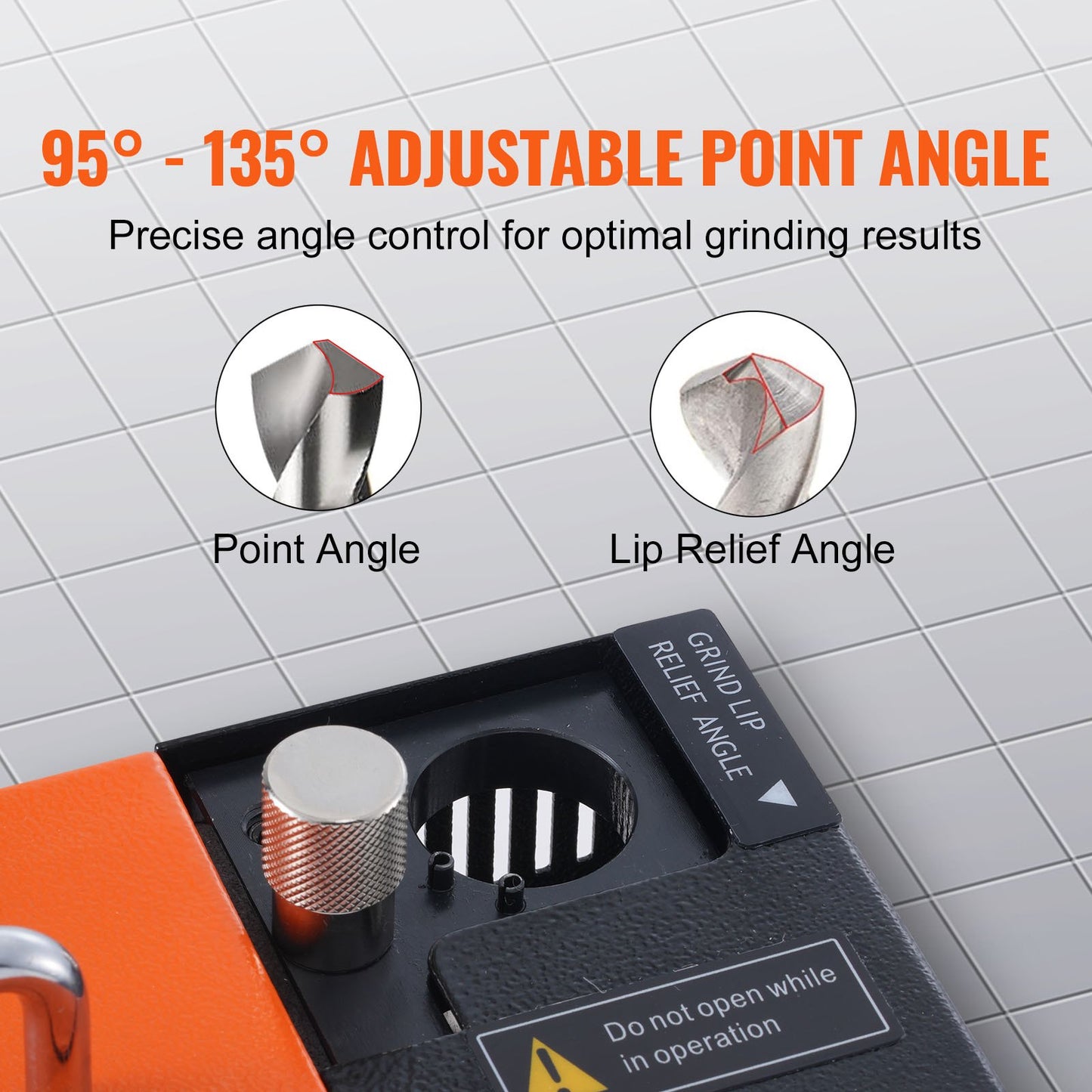 Drill Bits Sharpener, MR-13A Drill Bits Grinder Sharpener 3-13mm, 95° to 135° Point Angle Adjustable Drill Bit Re-Sharpener, Portable Sharpening Machine with 11 Collets, CBN & SDC Wheel