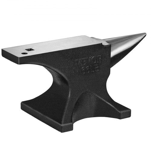Single Horn Anvil, 29.9 kg Cast Steel Anvil, High Hardness Rugged Round Horn Anvil Blacksmith, Large Countertop and Stable Base, with Round and Square Hole, Metalsmith Tool for Bending and Shaping