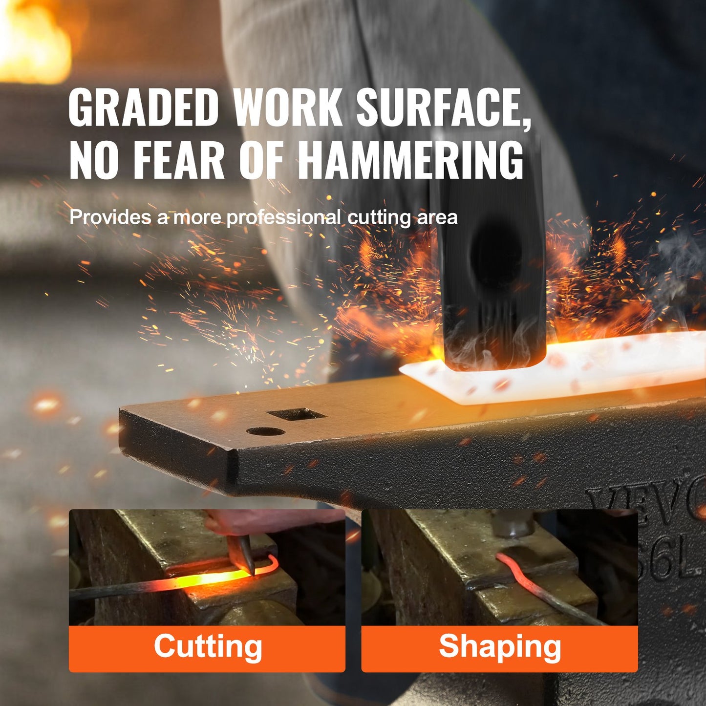 Single Horn Anvil, 29.9 kg Cast Steel Anvil, High Hardness Rugged Round Horn Anvil Blacksmith, Large Countertop and Stable Base, with Round and Square Hole, Metalsmith Tool for Bending and Shaping