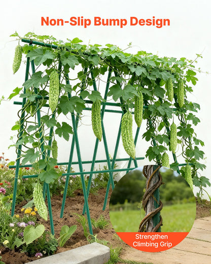 Garden Stakes, 15 Pack, 1705 mm, Plastic Coated Metal Tomato Stakes, Garden Sticks for Plants Support, with Pointed End and Non-Slip Bumps for Growing Climbing Plants, Outdoor Vegetables