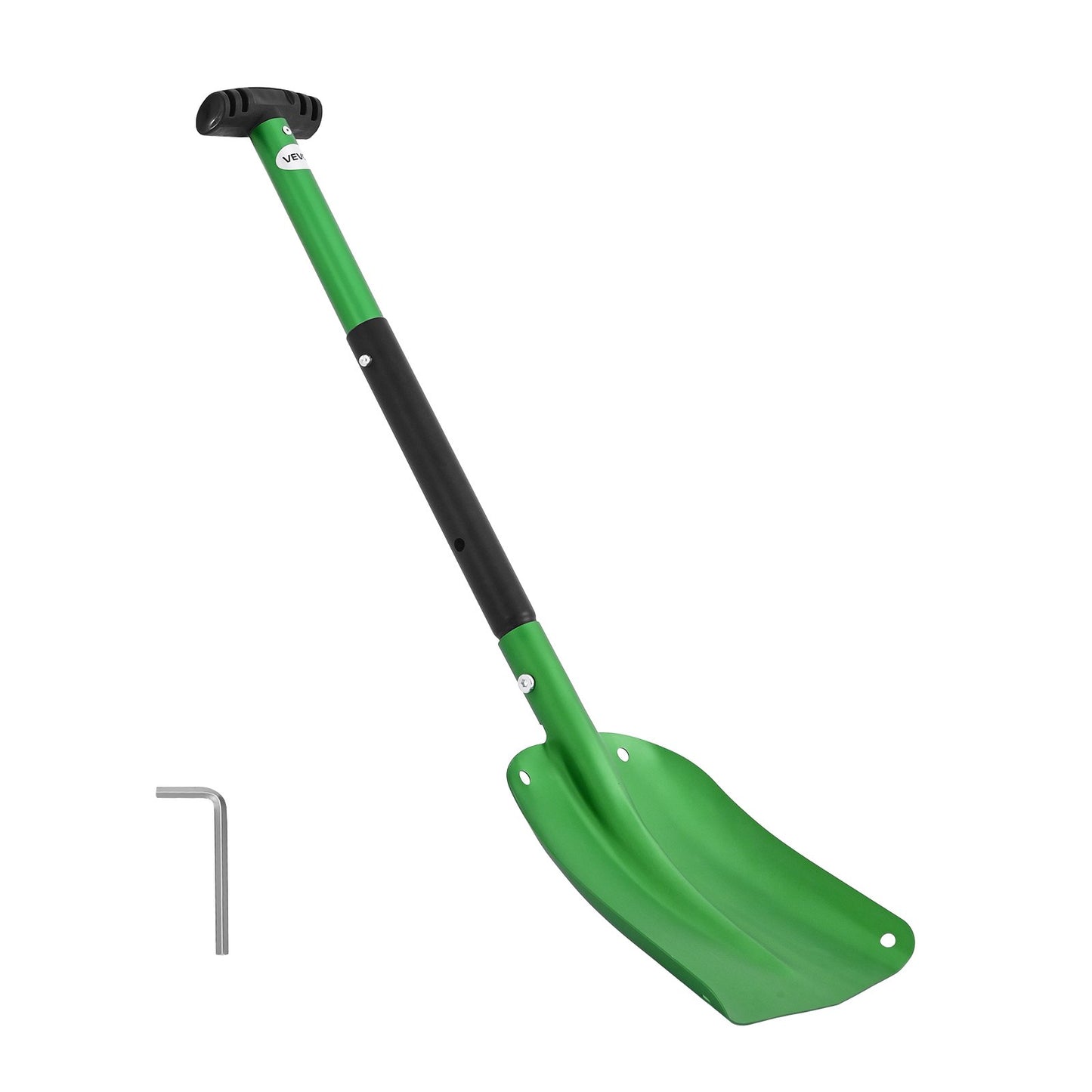 Snow Shovel for Driveway, 21.5cm Wide Aluminum Alloy Snow Shovel with T-shaped Handles, Large Capacity Snowplow Shovels, Portable & Lightweight Snows Removal Tool for Garden Car Camping