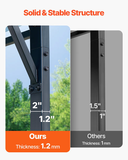 Heavy Duty Metal Carport, 10' x 15' Outdoor Carport with Galvanized Steel Frame & Roof, Car Tent Garage Shade with Removable Sidewalls, Multi-Use Car Shelter for Pickup, Boat, Car & Tractors