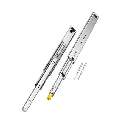 1 Pair Full Extension Drawer Slides 16 18 20 24 30 35 38 59 32 36 40 48 60 in, 250 lbs Load Capacity Locking Drawer Slides, Ball Bearing with Lock Side Mount Drawer Slide Rail