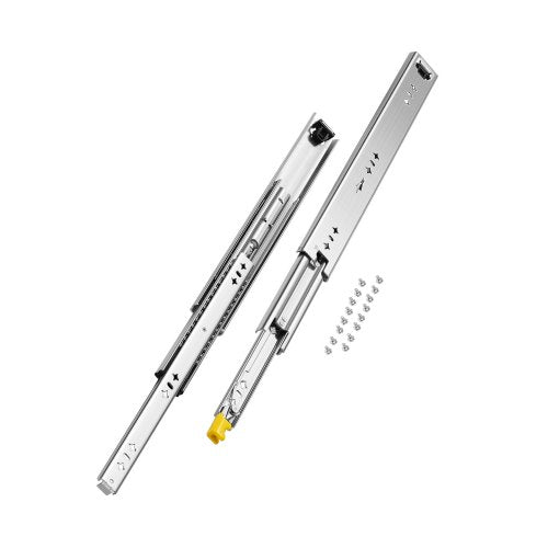 1 Pair Full Extension Drawer Slides 16 18 20 24 30 35 38 59 32 36 40 48 60 in, 250 lbs Load Capacity Locking Drawer Slides, Ball Bearing with Lock Side Mount Drawer Slide Rail