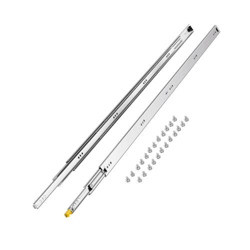 1 Pair Full Extension Drawer Slides 16 18 20 24 30 35 37.4 59 24 32 36 40 48 60 in, 250 lbs Load Capacity Locking Drawer Slides, Ball Bearing with Lock Side Mount Drawer Slide Rail