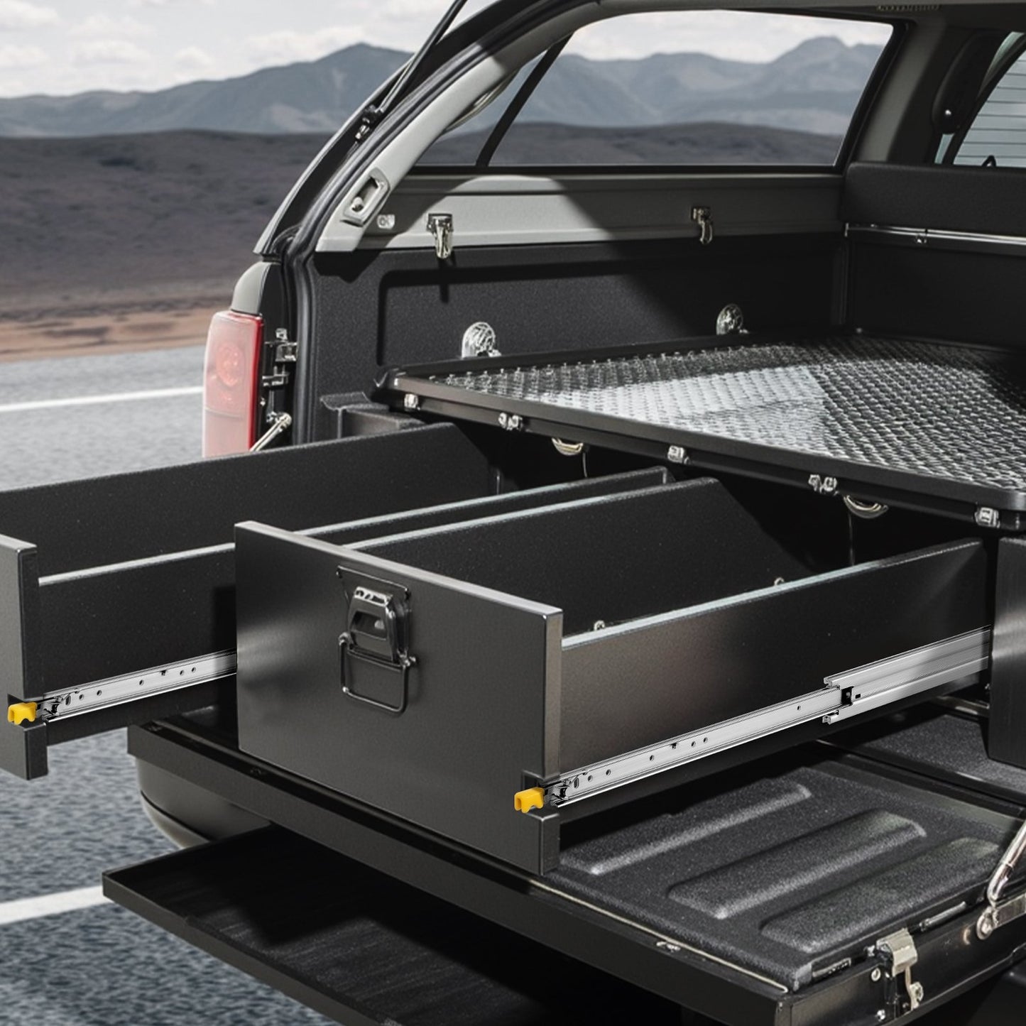 1 par lådskenor med full utdragbar låda 16 18 20 24 30 35 37,4 59 24 32 36 40 48 60 tum, 250 lbs lastkapacitet Låsbara lådskenor, kullager med låsbar sidomonterad lådskena