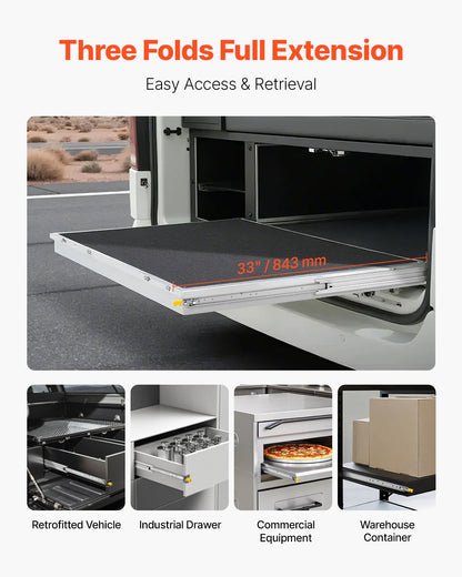 1 Pair Full Extension Drawer Slides 16 18 20 24 30 35 37.4 59 24 32 36 40 48 60 in, 500 lbs Load Capacity Locking Drawer Slides, Ball Bearing with Lock Side Mount Drawer Slide Rail