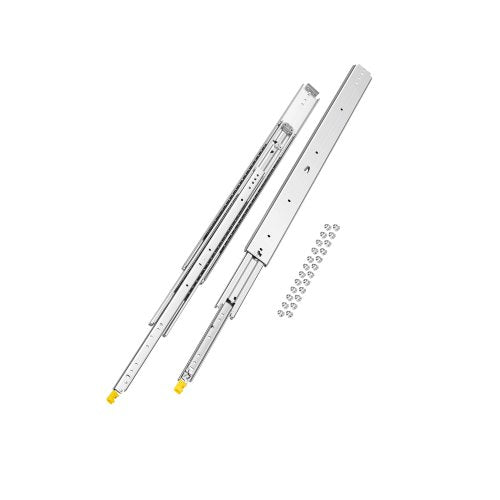 1 par lådskenor med full utdragbar låda 18 20 22 28 30 32 36 38 40 44 48 52 56 60 tum, 500 lbs lastkapacitet Låsbara lådskenor, kullager med låsbar sidomonterad lådskena