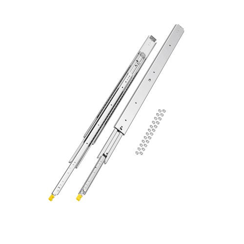 1 par lådskenor med full utdragbar låda 18 20 22 28 30 32 36 38 40 44 48 52 56 60 tum, 500 lbs lastkapacitet Låsbara lådskenor, kullager med låsbar sidomonterad lådskena