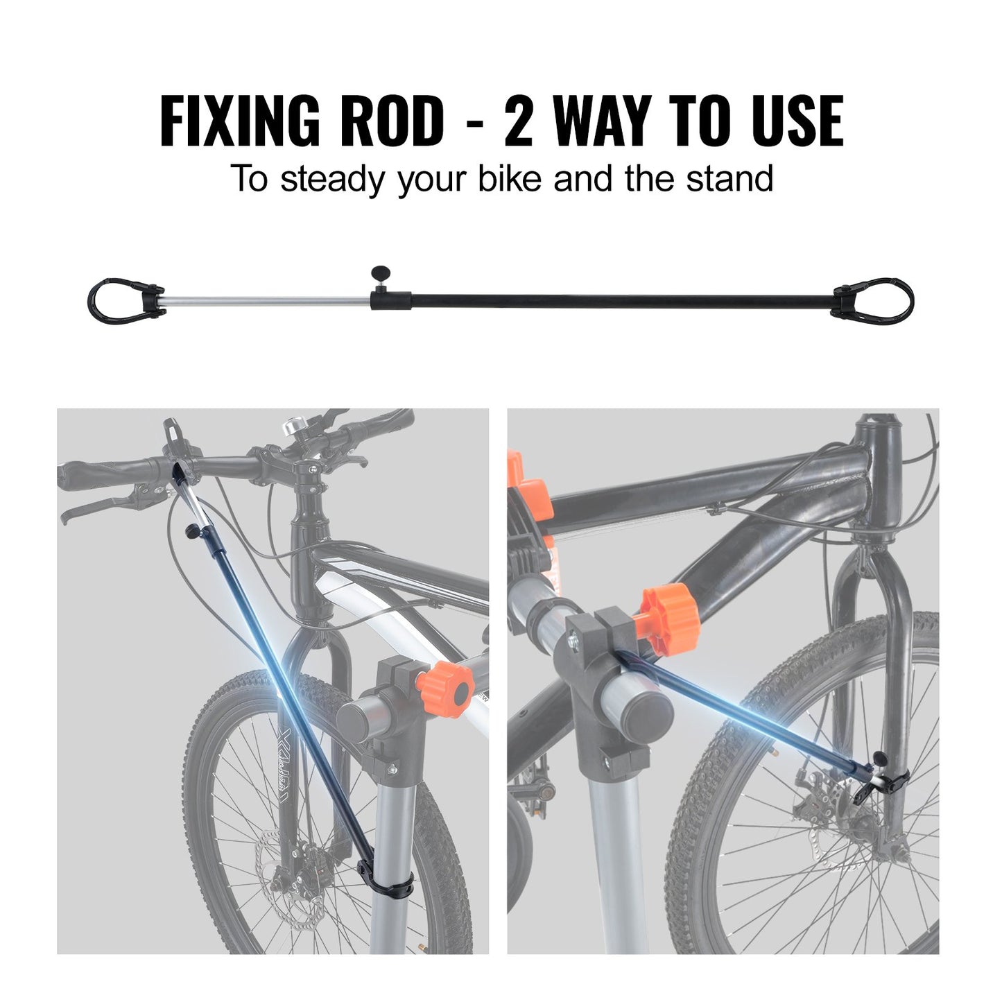 Bike Repair Stand, 36 kg Heavy-duty Steel Bicycle Repair Stand, Adjustable Height Bike Maintenance Workstand with Magnetic Tool Tray Telescopic Arm, Foldable Bike Work Stand for Home, Shops