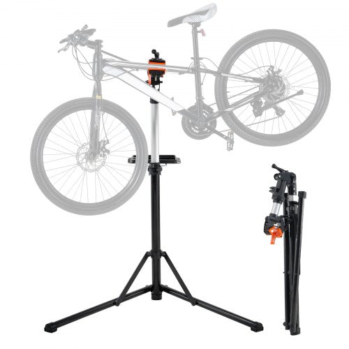Bike Repair Stand, 30 kg Heavy-duty Aluminum Bicycle Repair Stand, Adjustable Height Bike Maintenance Workstand with Magnetic Tool Tray Telescopic Arm, Foldable Bike Work Stand for Home, Shops