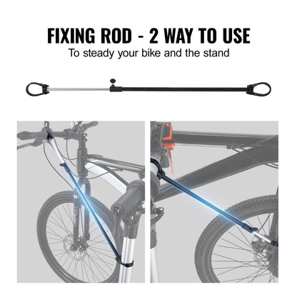 Bike Repair Stand, 30 kg Heavy-duty Aluminum Bicycle Repair Stand, Adjustable Height Bike Maintenance Workstand with Magnetic Tool Tray Telescopic Arm, Foldable Bike Work Stand for Home, Shops