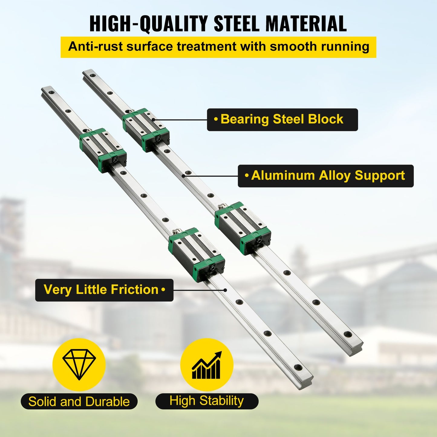 3 st linjärskenor 2-167,6 cm (0,78-66 tum), linjärlager och skenor med 4 st HSR20-lagerblock, linjära glidskenor plus för gör-det-själv CNC-routrar, svarvar och fräsar, linjärslidsats passar XYZ-axel
